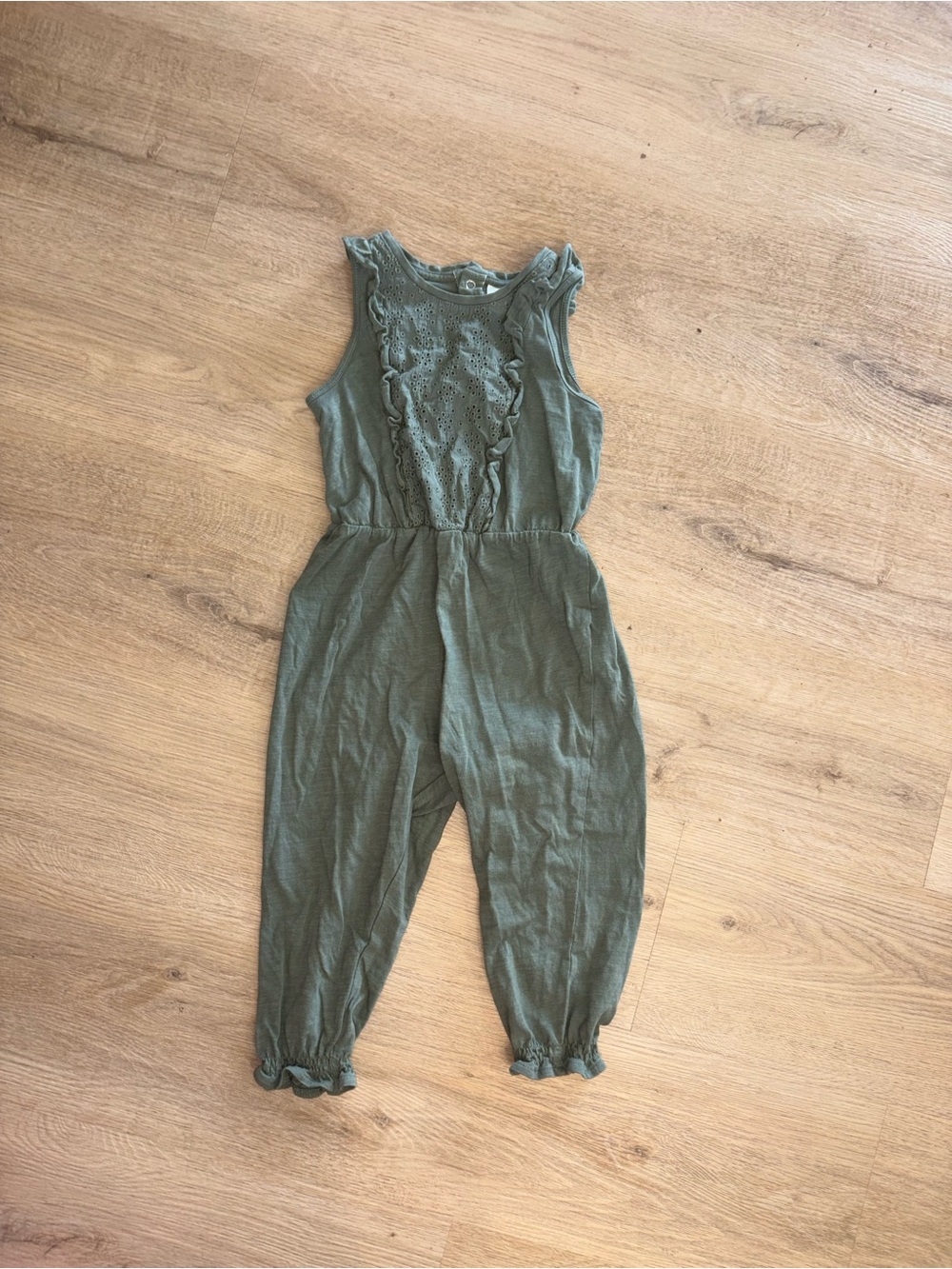 H&M Olive Green Sleeveless Ruffle Romper